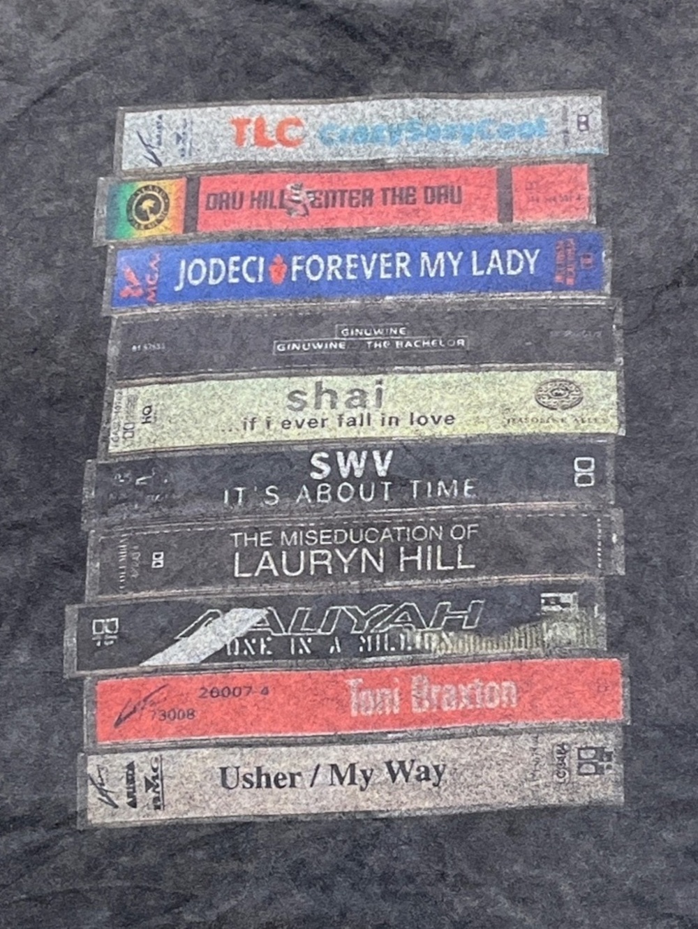 90s R&B Stacked Cassettes Preowned 2XL T-shirt